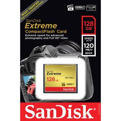 کارت حافظه CompactFlash سن دیسک مدل Extreme سرعت 800X 120MBps ظرفیت 128 گیگابایت SanDisk Extreme CompactFlash 800X 120MBps - 128GB